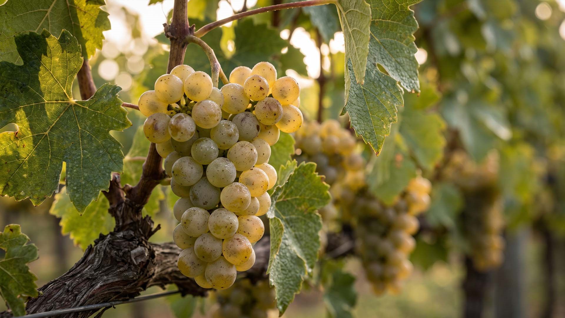 Glera-Trauben an der Rebe in den Weinbergen von Le Contesse